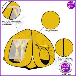 silver shine Foldable delightful patterns Popup Kids Play Tent House for Multi Purpose image 4