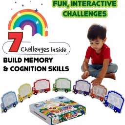 brain basket Rainbow Bus Ride Memory Matching Color Puzzle Toy for Kids Age 2 to 6 Years image 2
