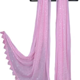 Chiffon Embellished Pink Women Dupatta-image-73