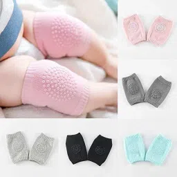 2pc- Baby's Soft Breathable Cotton Anti-Slip Knee Pads Elbow Safety Protector Multicolor Baby Knee Pads-20