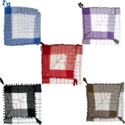 Checkered Cotton Blend Men Multicolor Scarf-image-45