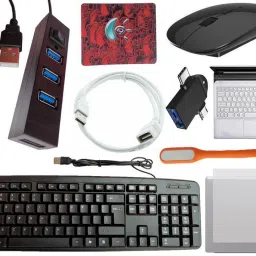 ANJO Keyboard-Wireless Mouse-Pad-2.0 Hub-Cleaner-OTG Micro&C 2in1-Ext 1.5m-LED-Skin Combo Set-12