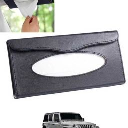Black Leatherite Rectangle Shape Fancy Design Tissue Dispencer For Car-231 Vehicle Tissue Dispenser-image-64