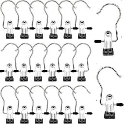 20pcs laundry clothe hook Heavy Duty Bulk Hanger Clips for Shoes, Towel, Socks Stainless Steel Cloth Clips-image-42