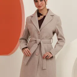 chkokko Tweed Solid Coat For Women-picture-5