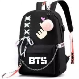Small 15 L Laptop Backpack BTS Design Casual 15 L Backpack (Black) Waterproof Backpack-image-19