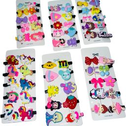 Set of 60 pcs Cute Hair Clips for Girls, Unicorn Bows Flowers Animals Design Hair Clip-image-10