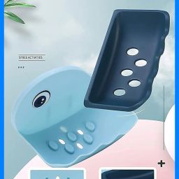 Fish Shape Cute Adhesive Waterproof Wall Mounted Soap Dish(PACK OF 4)-image-67