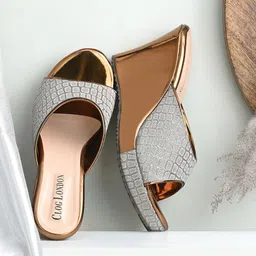 CLOG LONDON Copper-Toned & Silver-Toned Embellished Wedge Heels-19