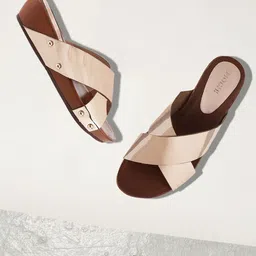 Mochi Women Beige Embellished Wedges-36
