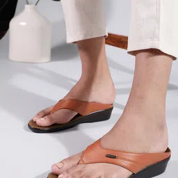 Liberty Women Tan Brown Solid Wedges-42