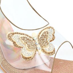 Action Embellished Open Toe Stilletto Heels With Backstrap image 3