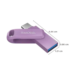 SanDisk Go 64GB USB Type C to USB Type A OTG Pen Drive (Protective Swivel Design, SDDDC3-064G-I46LPD, Lavender) image 2