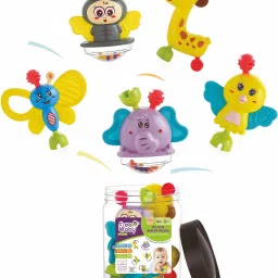 My First Beastie Rattles with Storage Jar, Set of 5 toys, BPA Free. Rattle-image-3