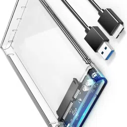 SAENTE Portable USB 3.0 HDD Enclosure – Transparent 2.5" SATA Case 2.5 inch HDD Enclosure-25