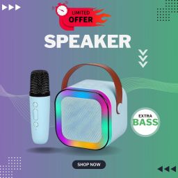 GUGGU 10W Bluetooth Speaker Wireless Karaoke Mic Speaker with RGB Light speakersRT37 10 W Bluetooth Party Speaker-image-32