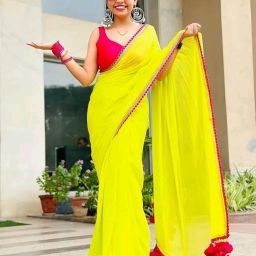 Self Design Bollywood Georgette Saree-image-39