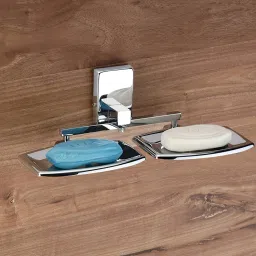 Wall-Mounted Soap Dish, Stand, Case, Holder, Tray For Bathroom/Kitchen Stainless Steel Wall Shelf-image-2