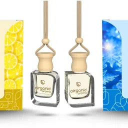 Combo : Lemon Bee & Snow Smog Essential Oils in Glass Bottle with Diffuser Lid Car Freshener Diffuser-image-75