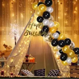 Solid Cabana Tent Decoration For Birthday -26Pcs Combo with White Net (Set of 26) Airwalker-55