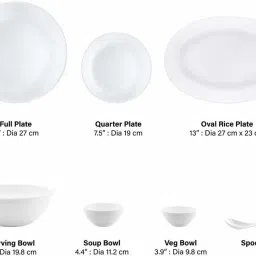 borosil Pack of 33 Opalware Orbit Dinner Set image 3