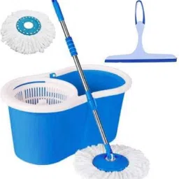 Magic Bucket Spin Cleaning Mop with 2 Refill and 1 Glass Wiper Mop Set Mop Set-picture-10