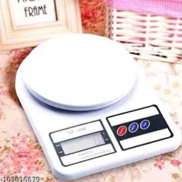 SriSri White 10Kg Portable Mini Scale With Digital LED Display Battery Operatored Weighing Scale image 3