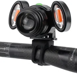 shivexim Zoom-able Feature 4 Mode Bicycle Headlight Focus with 2 warning lights LED Front Light image 2