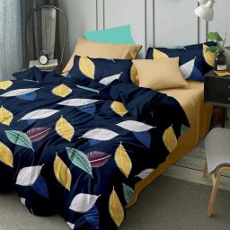 240 TC Cotton Double Floral Fitted (Elastic) Bedsheet-picture-12
