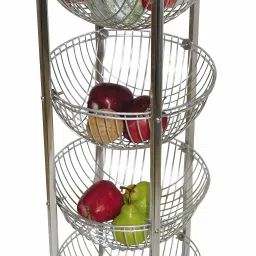 Premium Stainless Steel Basket | Onion | Potato | Grocery | Fruit | 4 Basket Stainless Steel Kitchen Trolley-13