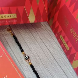 EL REGALO Gold Coloured Black Evil Eye Baby Rakhi With Raksha Bandhan Greeting Card-32