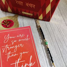EL REGALO Gold Coloured Evil Eye Rakhi Set For Baby-image-86