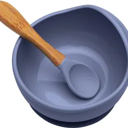 Baby Kids Feeding Bowl & Spoon | Unbreakable Non-Slip Suction Microwave Safe- Silicone-21