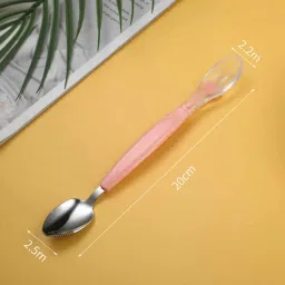 Multi-Use Double Head Fruit Scraping & Soft Tip Feeding Spoon for Toddlers- Silicone, Stainless Steel-21