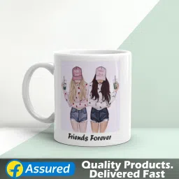 Creations friends Forever Crazy girl Style Happy Friendship Day Designer Ceramic Coffee 325ml. Ceramic Coffee Mug-image-13