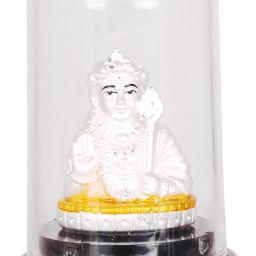 999 Pure Silver Ganesha/Vinayaka Beautiful Idol/Statue/Murti with Acrylic Base Decorative Showpiece - 2 cm-image-34