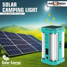 pick ur needs Solar Rechargeable Extra Bright 4 Tube + 2 Multiple Mode With Charging Indicator 5 hrs Lantern Emergency Light image 2
