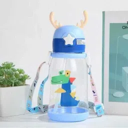 Deer Horn Cartoon Design Sipper Water Bottle for school Kids with Lock cap-image-41