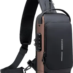 Black, Gold Men & Women Shoulder Bag USB charging bag Charging backpack with power bank Tech port Backpack-image-13