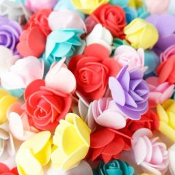 50 Pcs Artificial Foam Rose for Pooja Room decoration Items and DIY Craft Multicolor Rose Artificial Flower-22