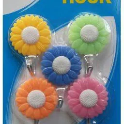 Self Adhesive flower shape 5 Pieces, Load Capacity 2kg Hook 5-8