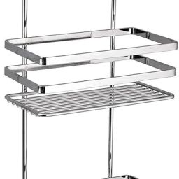 310000 Two-Level Chrome Shower Caddy, Bath Organizer Iron Toilet Paper Holder-image-37