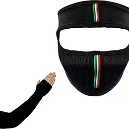 aadikart Black Arm sleeve and Black Full face cover for men and women Size : Free Combo-picture-46
