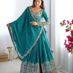 Self Design Semi Stitched Lehenga Choli-image-28
