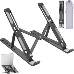 Flipkart SmartBuy Laptop Stand 7 Angles Adjustable Aluminum Portable Aluminium Desk Stand Laptop Stand with Adjustable Height Compatible with Universal Laptops-2