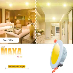 mvl 10W Maxa Bright Round LED Conceal Down Light (Warm White - Yellow) Pack of 3 Ceiling Light Ceiling Lamp image 3