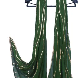 Chiffon Striped Light Green Women Dupatta-picture-24