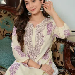 Women Printed Pure Cotton Straight Kurta-image-39