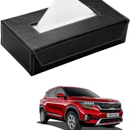 Car Tissue Box Paper Tissue Holder Black with 200 Sheets(100 Pulls) For Kia Seltos Vehicle Tissue Dispenser-picture-22