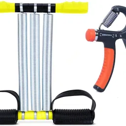 Combo of Triple Spring Tummy Trimmer and Adjustable Hand Grip Fitness Accessory Kit Kit-image-98